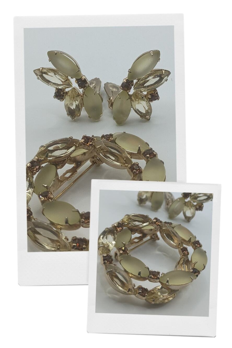 Vintage Brooch & Clip-on Earrings